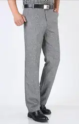 Летние Новые конопли повседневные брюки мужские свободные брюки среднего возраста Длинные прямые брюки -- 429