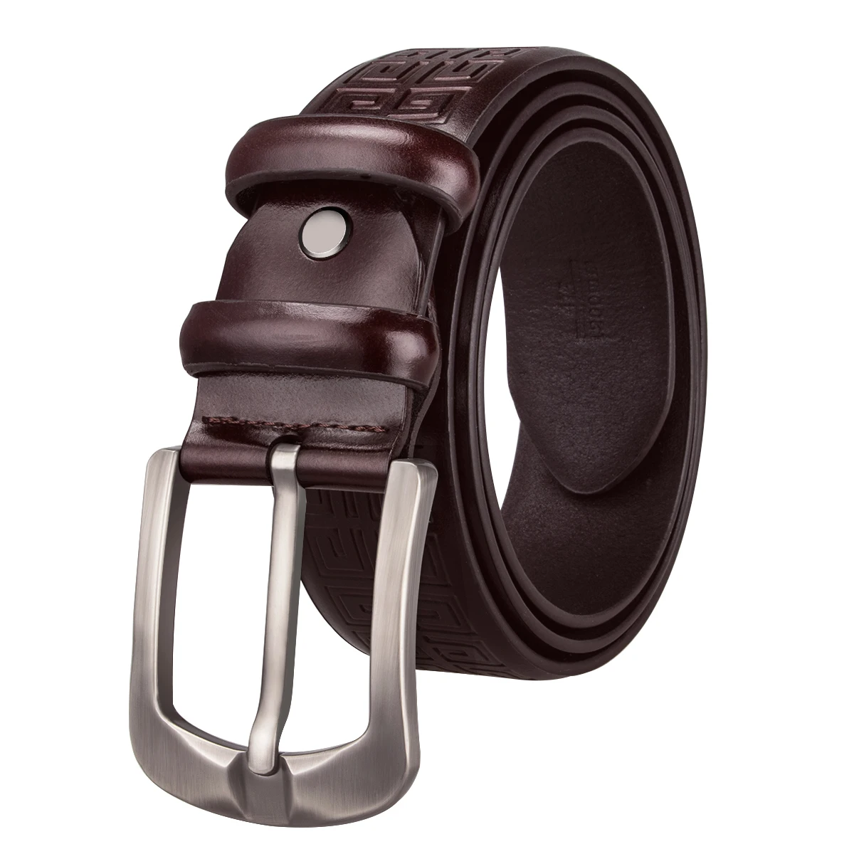 PZ 0001 B Luxury Brown Leather Belts for Men Fashion Pin Buckle Mens Belt 100 Real Leather Belt