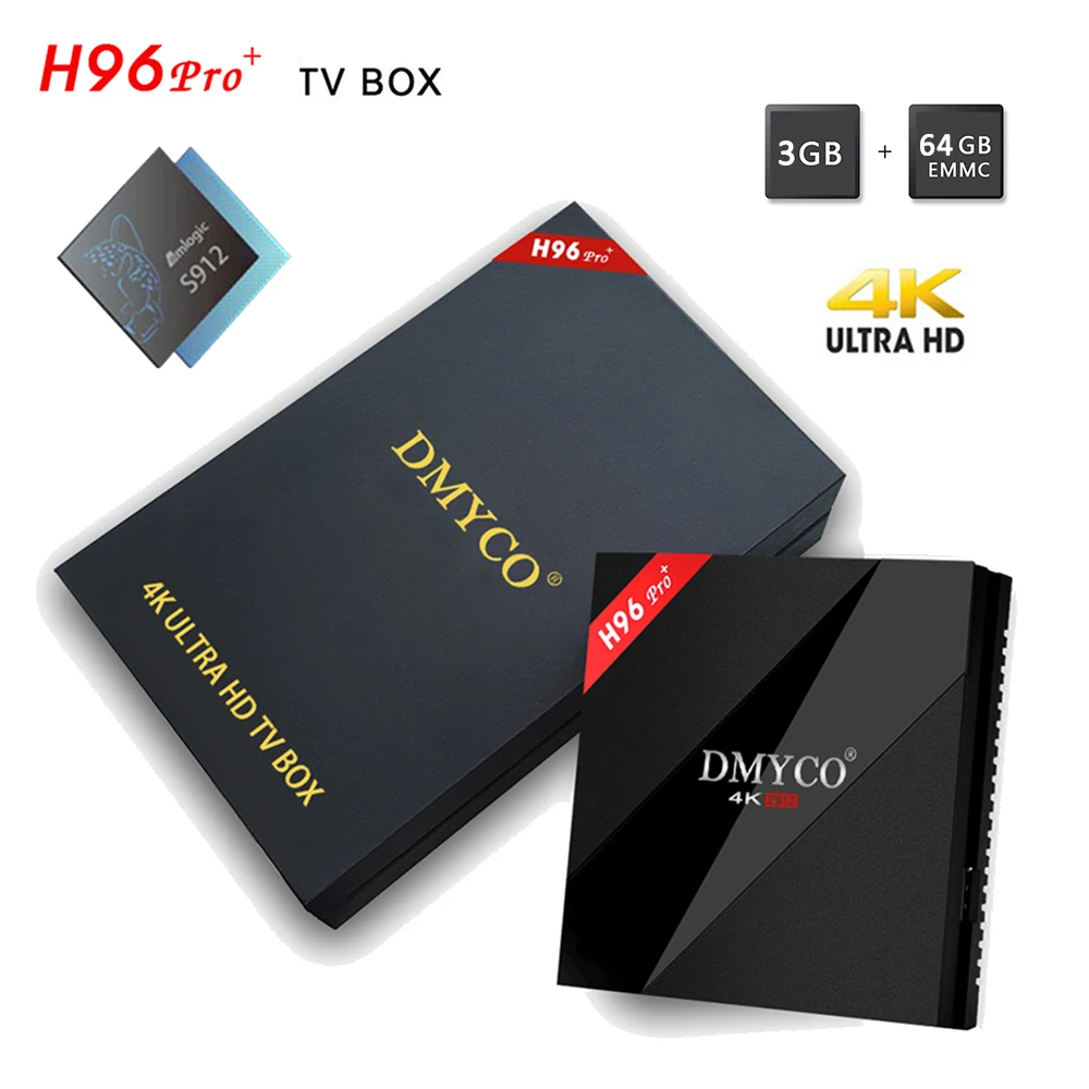 

2019 Global Version 3G 64GB H96 Pro Plus Android TV Box 4K Amlogic S912 64 bits Youtube Google Box ARM Mali-T820MP3 2.4/5G WIFI