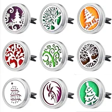 Дерево жизни автомобильный воздушный диффузор из нержавеющей стали вентиляционный освежитель автомобильный диффузор для эфирных масел ароматерапия с парфюмом ожерелье медальон