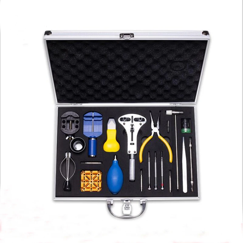 

High quality 20pcs/set Premium Watch Repair Kit with Reusable Aluminum Box Watch Tool Kit
