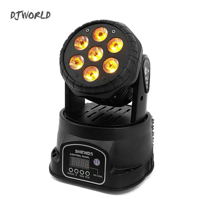 

Djworld High Quality LED Mini Moving Head Wash Light 7X12W RGBW 4in1 Moving Heads DMX stage light DJ Nightclub Party Concert