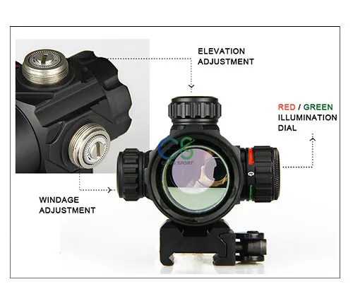 PPT Новое поступление Тактический военный страйкбол 1x32 мм красный точечный прицел для охоты gs2-0082