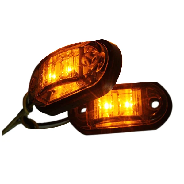 12 V/24 V 2 светодиодные, боковые, габаритные фонари светодиодные лампы для автомобиля грузовика прицепа e-помечено Янтарный