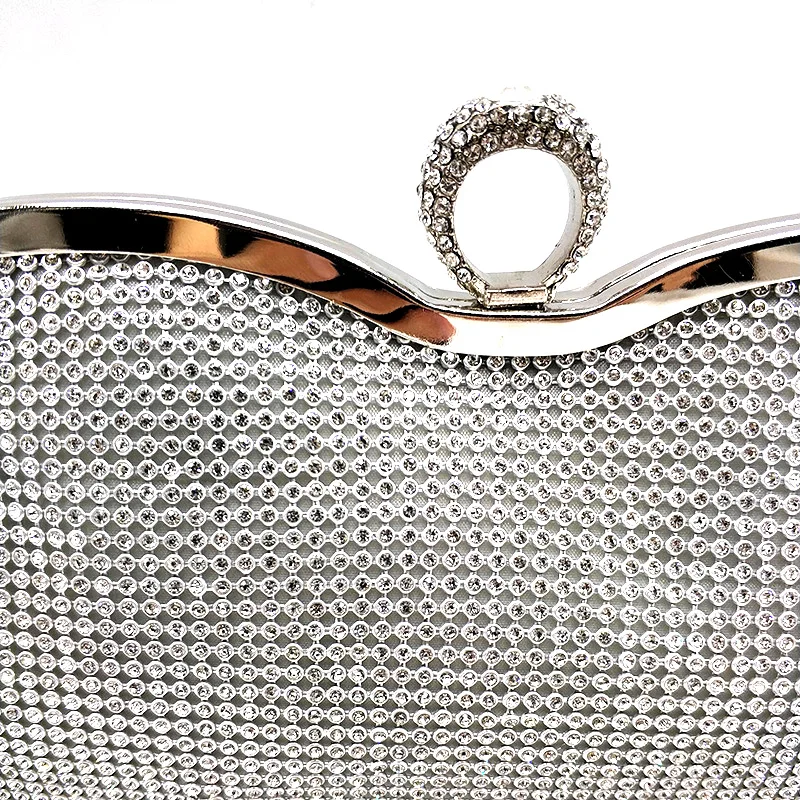 Luxy Moon Clutch Purse for Wedding Silver Enlarged Detail