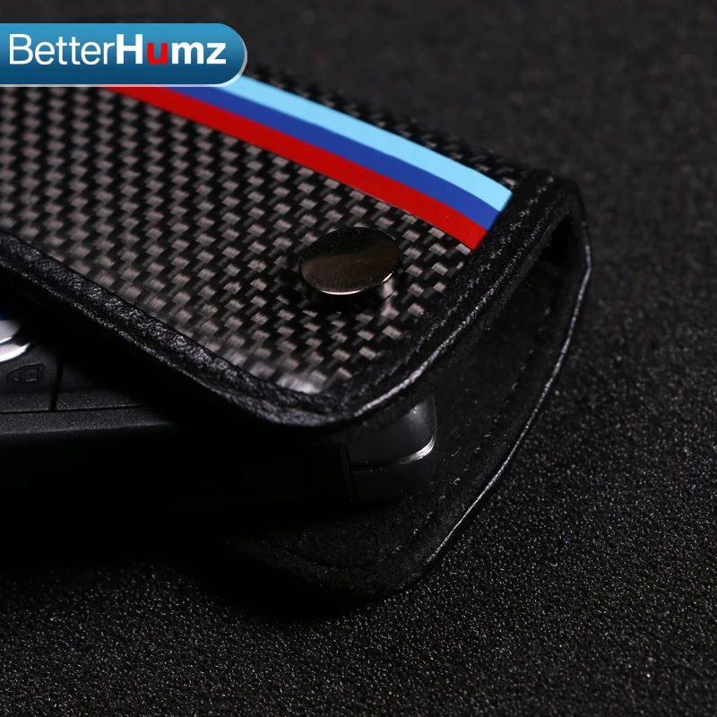 Carbon Fiber Synthetic Leather For Bmw F15 F16 F20 F45 F46 F48 F39 G30 G11 G01 G02 X5 X6 5 series Classic Design Car Key Case