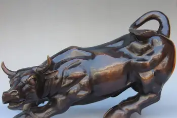 

15" Chinese Copper Feng shui Animal Ox Cattle Bull Art Statue