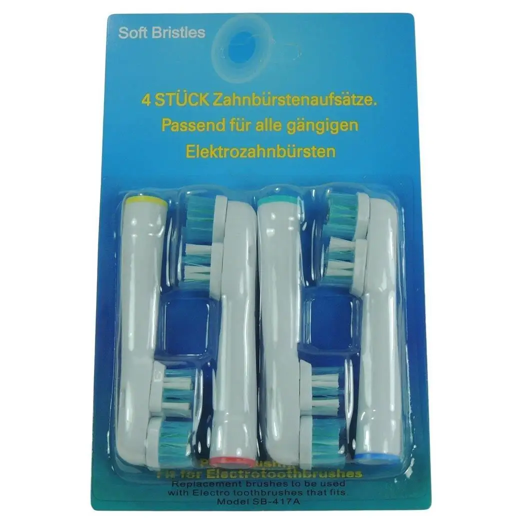 

4 Pcs/Set Replacement Brush Heads For Electric Toothbrushes Soft End-Rounded Bristle Adult Dental Oral Care Clean Brushes Head