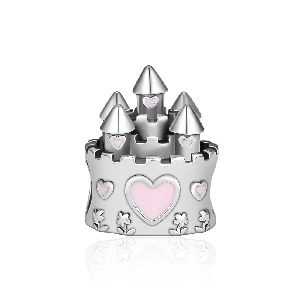 Подходит для браслетов Pandora с подвесками Speeping Beauty бусины в виде замка розовой
