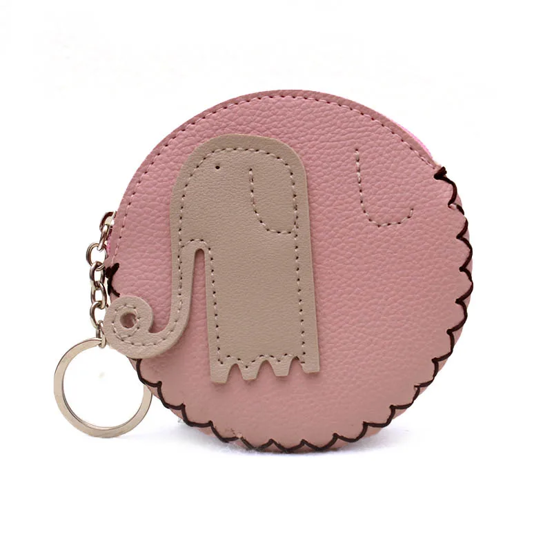 

New 2018 Cartoon Elephant PU Leather Coin Purse Women Zipper Change Purse Wallet Girls Pouch Small Money Bag For Kids Gift