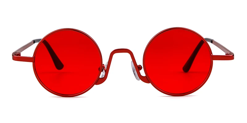 Модные маленькие круглые солнцезащитные очки 90s для мужчин и женщин, фирменный дизайн, Ретро стиль, Тонкая оправа, маленькие красные круглые солнцезащитные очки, оттенки OM754 - Цвет линз: C4