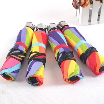 

Parasol Waterproof Rainbow Umbrella Colorful Female Sunny&Rainy outdoor wind Resistant Umbrella logo Custom print Gift giving