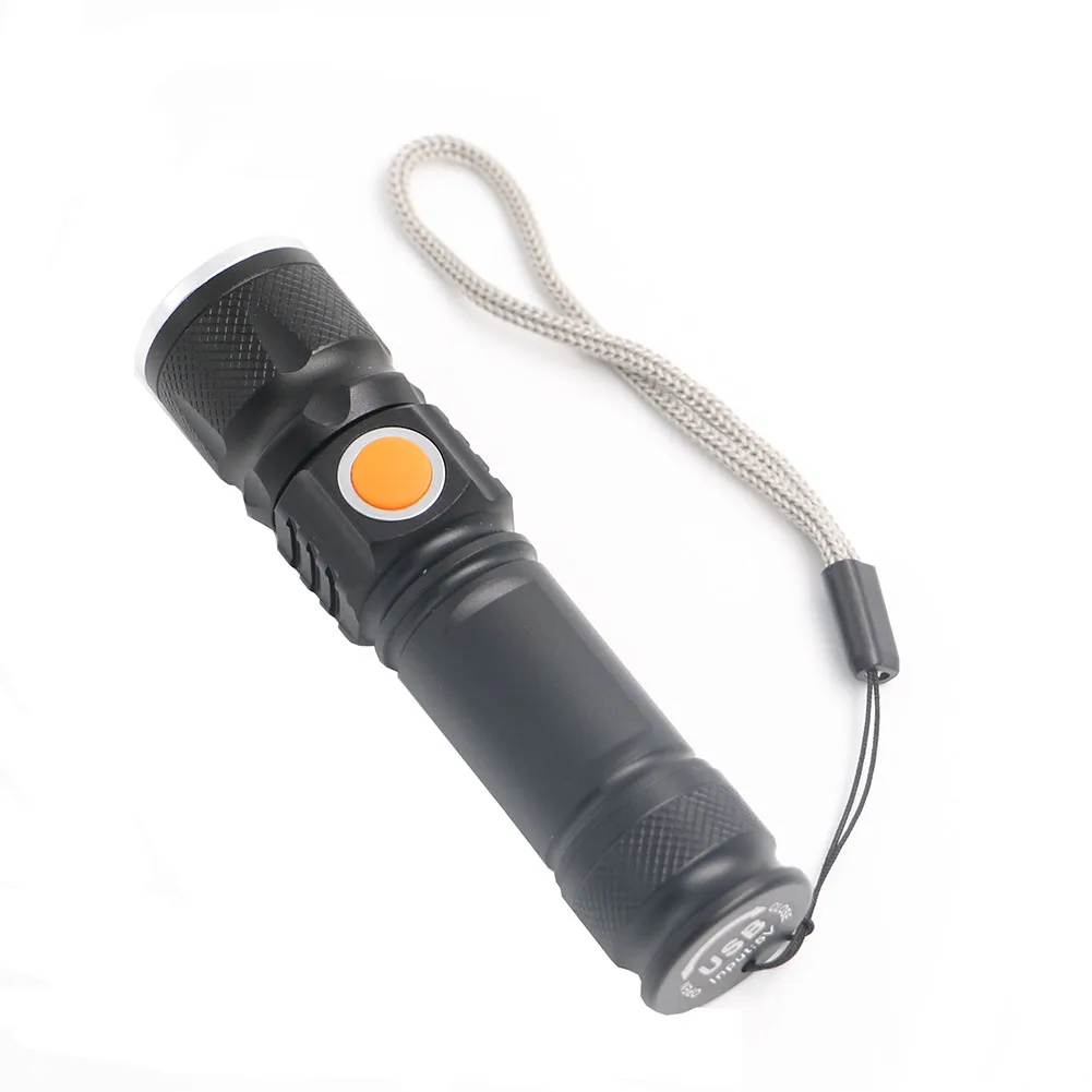 Портативный XM-L T6 светодиодный USB Мини Вспышка светильник 2-в-1 Точечный светильник фонарь Перезаряжаемый 18650 встроенный аккумулятор водонепроницаемый светильник флэш-светильник