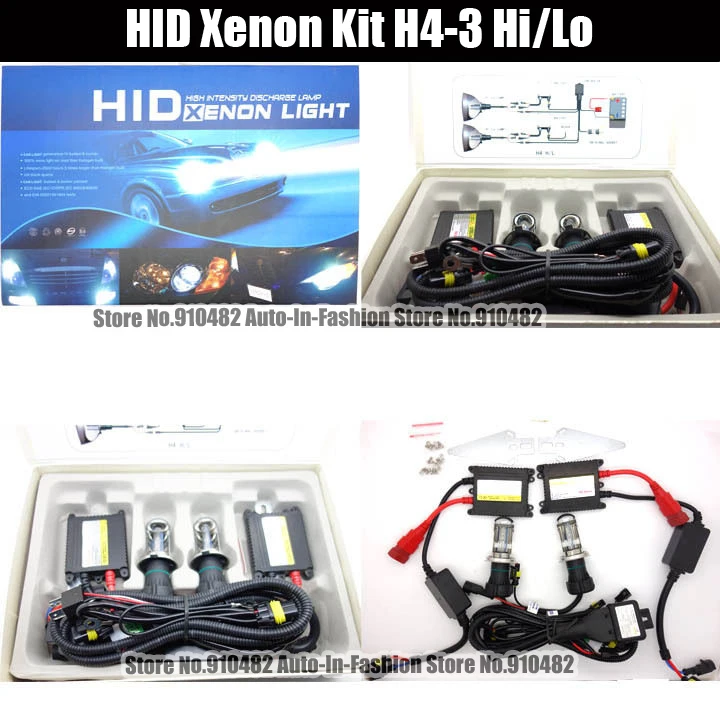 ФОТО Car HID Xenon Kit h4 high low H4-3 Hi/Lo car Bi xenon hid kits 35w Hi Lo Beam Lamp 3000k 6000k 8000k 4300k 12000k
