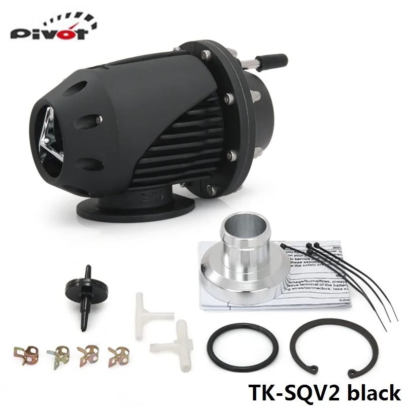 PIVOT - Blow off value  SQV2  BOV (black) Original color box and Logo TK-SQV2 Black