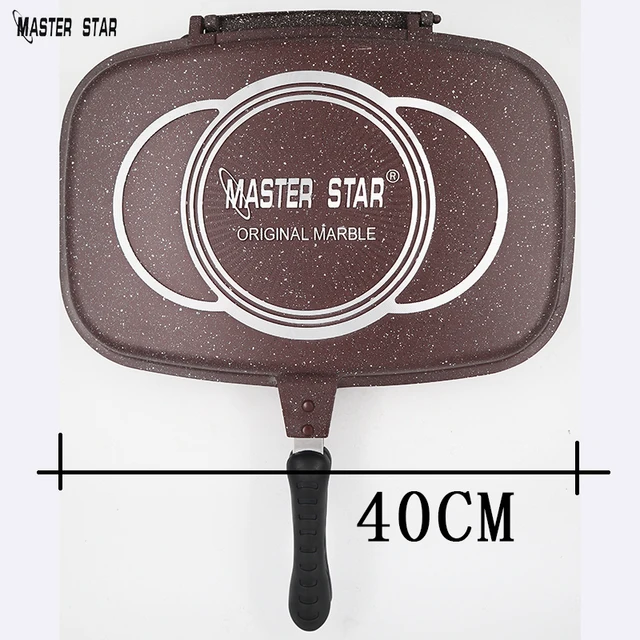Master Star 36/40cm Double Sided Fry Pan Die-Casting Grill Pan Non-Stick  Baking BBQ/Camping Cooking Tool Durable Gas Cookware - AliExpress