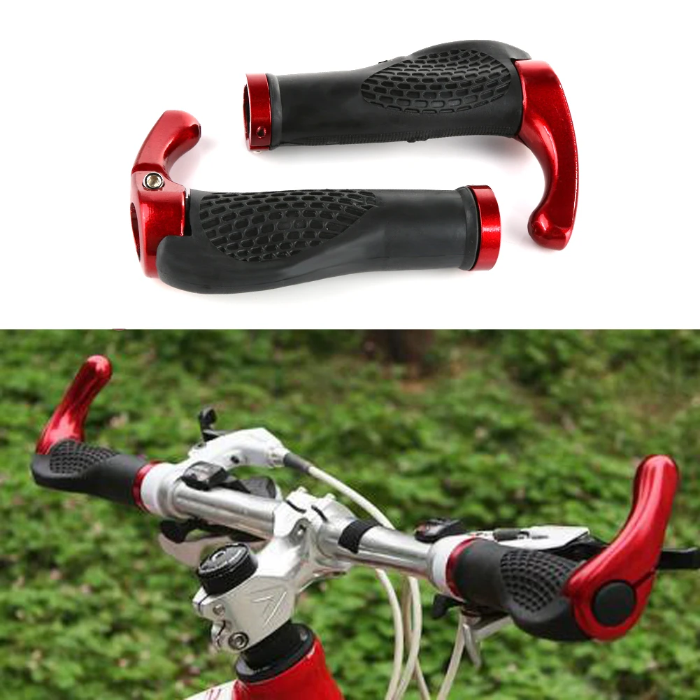 Ergonomic MTB Mountain Bike Handlebar Rubber Cycling Lock On Ends