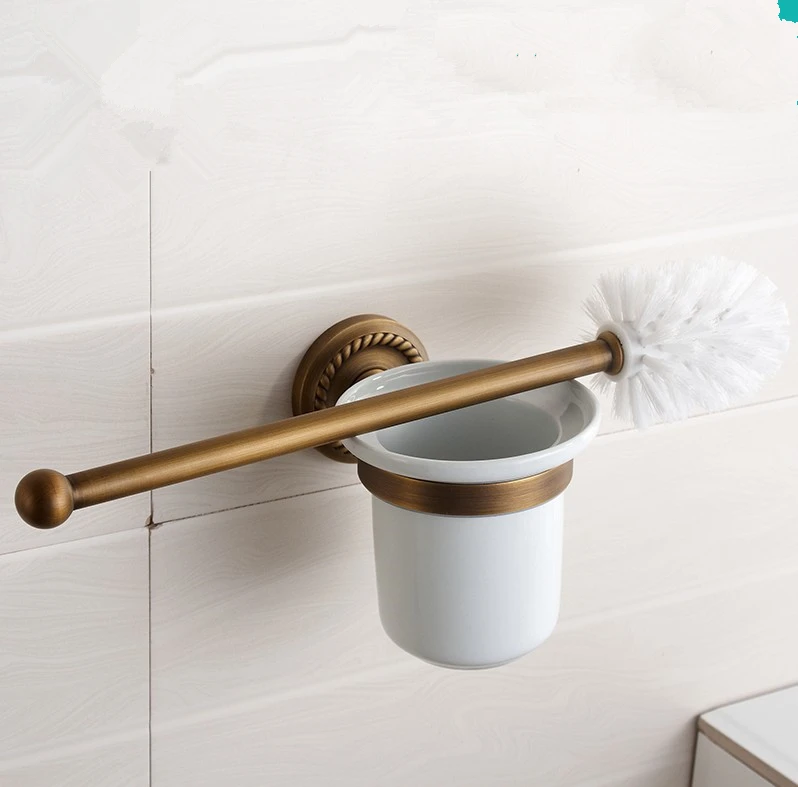 Clic Bathroom Accessories Antique Bronze Finish Toilet Brush Clic Bathroom Accessories Antique Bronze Finish Toilet Brush Holder With Cup Creative Vintage Design Cleaning In Holders From