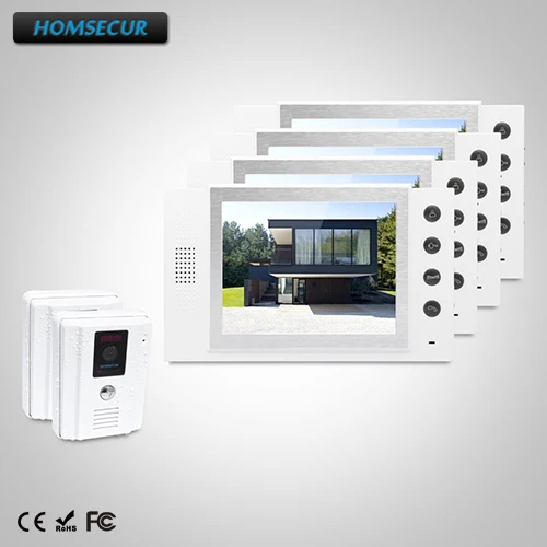 

HOMSECUR 8" Video Door Entry Security Intercom+Outdoor Monitoring for Apartment TC011-W + TM801-W