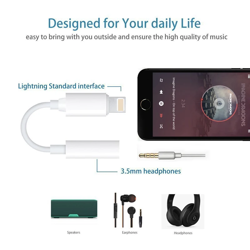 Suntaiho For Apple iPhone Adapter for iPhone 7 8 Plus Music Play for Lighting Adapter to 3.5mm Jack for iPhone X 8pin Adapter Suntaiho For Apple iPhone Adapter for iPhone 7 8 Plus Music Play for Lighting Adapter to 3.5mm Jack for iPhone X 8pin Adapter