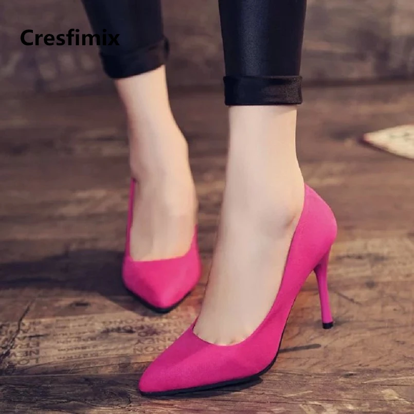 Туфли Cresfimix женские на высоком каблуке 8 см без застежки повседневные с острым