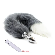 10 Speed Vibrator Metal Anal Plug Fox Tail Sex Toys for Men Woman Vibrating Bullet Butt Plug Erotic BDSM Products Erotic Toys