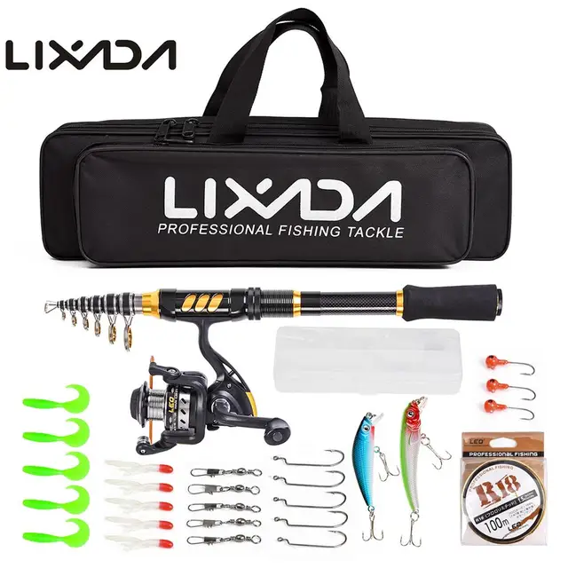 Special Price Lixada Telescopic Fishing Rod Reel Combo Full Kit Fishing Rod Gear +Spinning Reel+ Line Lures Hooks with Bags Vara For Pesca Special Price Lixada Telescopic Fishing Rod Reel Combo Full Kit Fishing Rod Gear +Spinning Reel+ Line Lures Hooks with Bags Vara For Pesca
