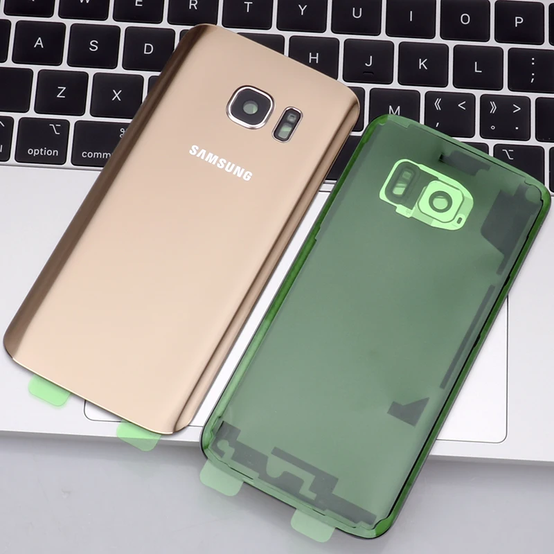 5,5 ''для samsung Galaxy S7 Edge G935F Задняя крышка батареи стекло Корпус Запасные части+ камера стеклянная рамка объектива