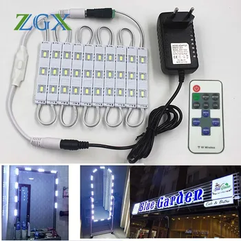 

SMD 5630 LED Module Makeup mirror 10PCS 20PCS Channel letter Cosmetic atmosphere decor light lamp 11K dimmer DC 12V adapter set