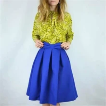 ELEXS Midid юбка, Женская плиссированная юбка с высокой талией, Однотонная юбка с бантом, элегантная повседневная юбка на весну, лето, осень, E7808