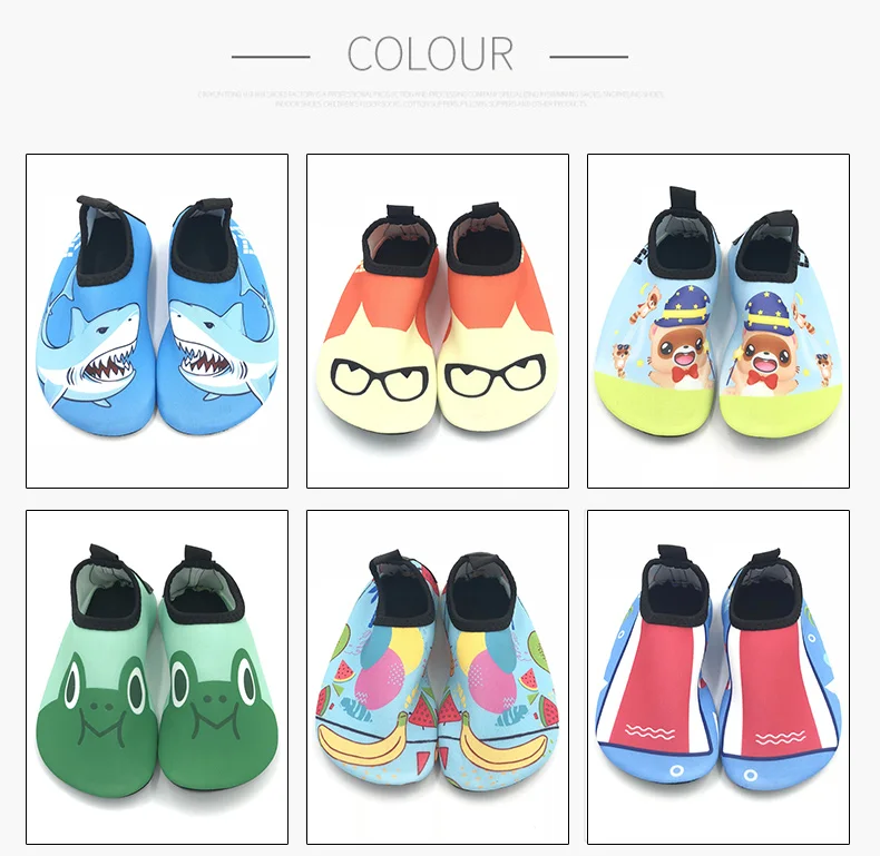 1 (25)Outdoor Sandals Kids Wading Shoes Quick-Drying Printing Pattern Lovely Anti-Slippery Breathable Children Beach Aqua Shoes