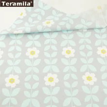 Teramila Cotton Fabrics High Quality Bedding Printed Flowers With Green Leaves Designs Quilting Patchwork Twill Tissue Crafts