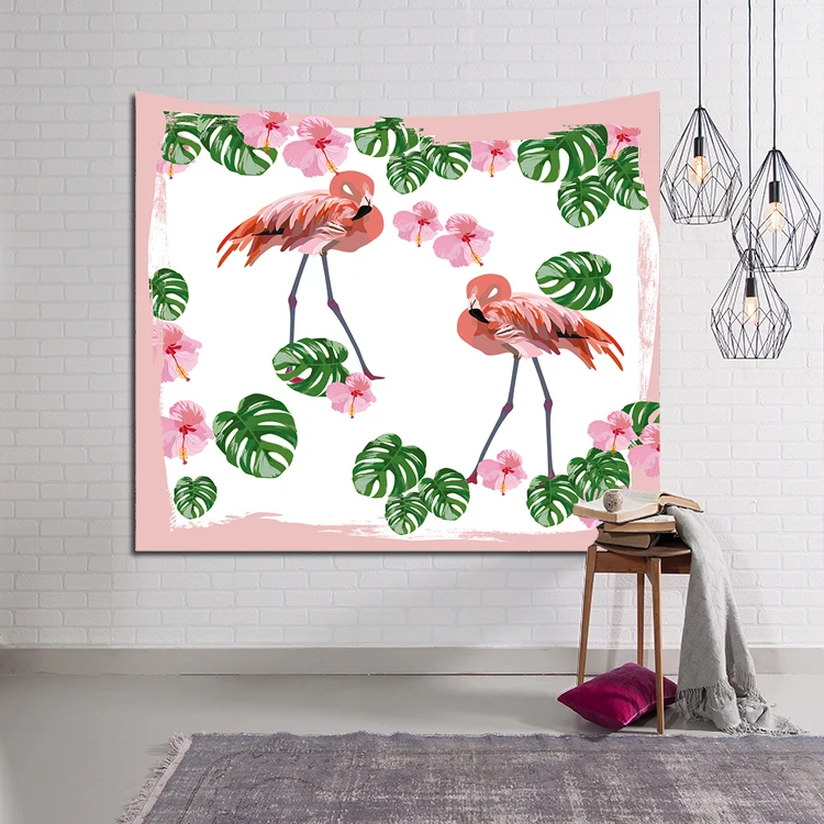Зеленый Фламинго гобелен предметы интерьера на стену Висячие стены декоративное покрывало домашний декор 4 размера пляжный коврик из полиэстера - Цвет: 4