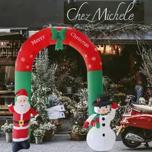 

2.4M Inflatable Arch Ornament For Home Office Shop New Year Party Atmosphere Christmas Prop Decoration Festival Supplies EU Plug