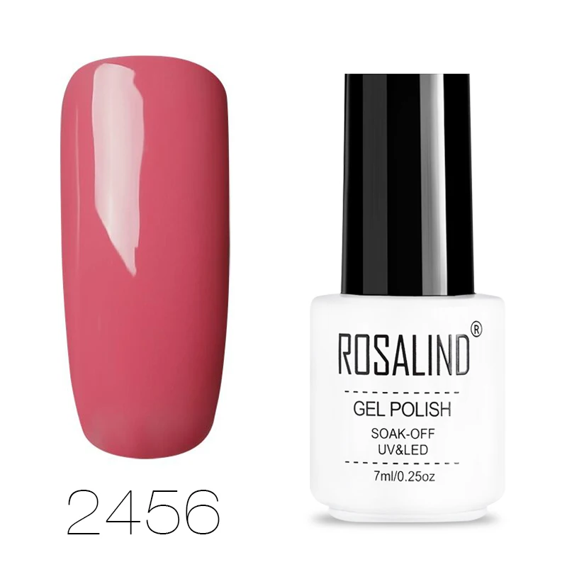 ROSALIND Гель-лак для ногтей УФ-Гель-лак 7 мл красный розовый фиолетовый Гель-лак для ногтей нужно базовое верхнее покрытие дизайн ногтей вымачивать праймер маникюр - Цвет: 2456
