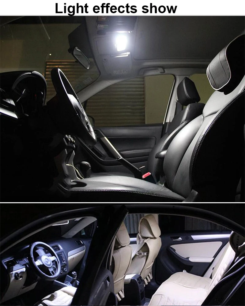 10pcs T10 W5W Led BA9S C5W C10W Festoon 31mm 36mm 39mm 42mm 3 Adapters COB LED Reading Panel Lights Car Interior Dome Light Lamp (8)