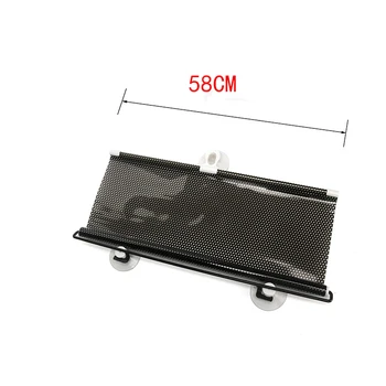 

Triclicks 58CM Retractable Car Curtain Front Window Shade Windshield Shield Visor Sunshade Protector Sunscreen Mesh Sun Visors