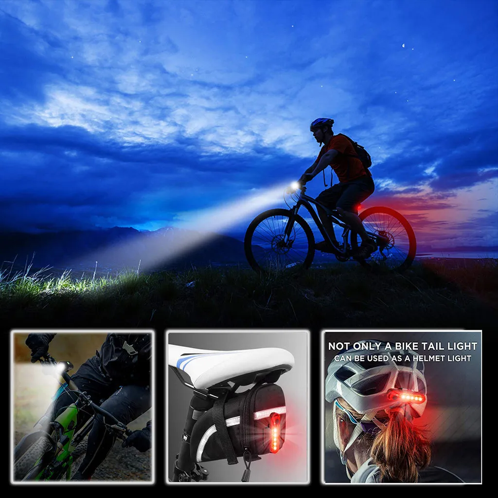 Cheap 2Pcs Bright 350LM USB Rechargeable Waterproof Bicycle Light Set 5 modes Cycling Front Light+4 modes Rear accessories 20 5