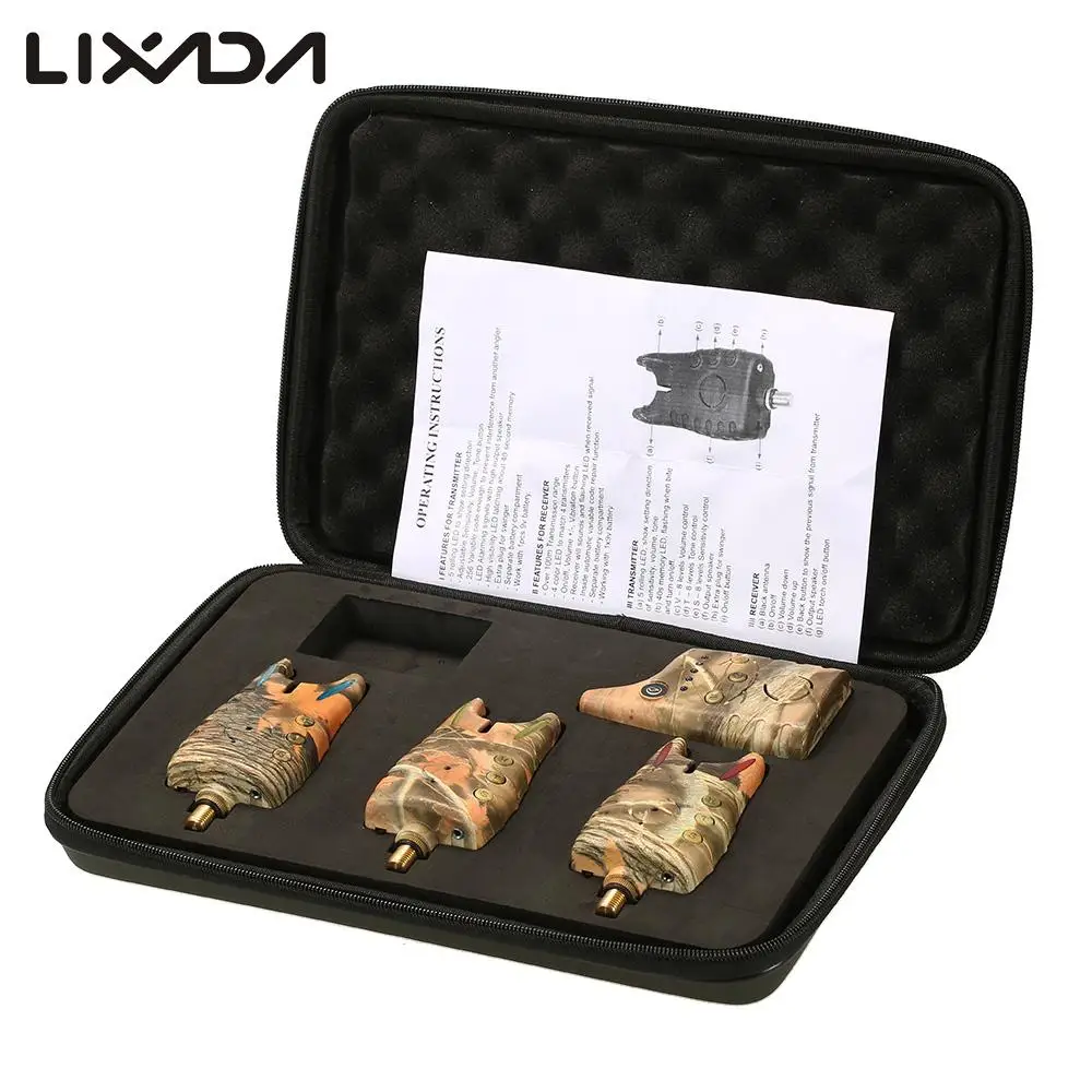 

Lixada Wireless Fishing Bite Alarms Kit Digital Fishing Alarm Set LED Alarm Indicator 1 *Receiver+3 *Transmitter Fishing Tackle
