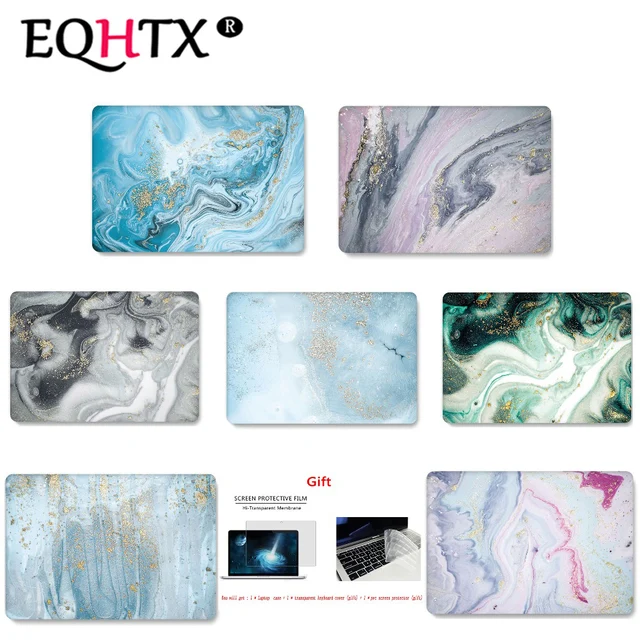 EQHTX Marble Print Color Laptop Case For MacBook Air Retina Pro 11 12 13 15 For Mac Book New Pro 13 15 Inch+with Touch Bar