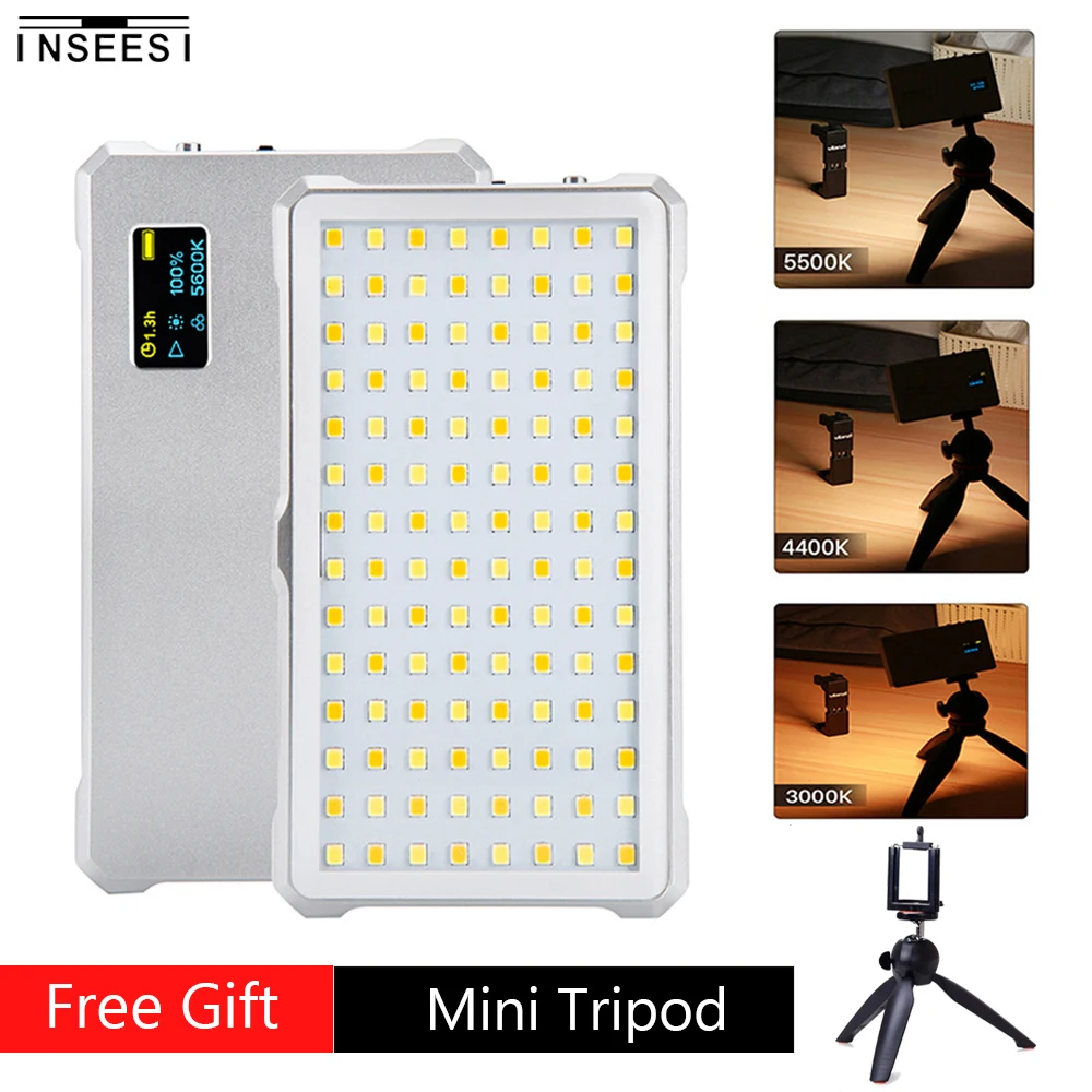 

Photo Studio Video LED Light 9W 112pcs lamp beads Aluminum Alloy Bi-Color 3200K-5600K Color rendering Ra>96 Photography Lighting