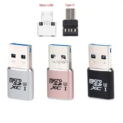 Микро-Тип usb C USB 3,0 Micro SD TF Card Reader для портативных ПК S9 Note8 Прямая поставка