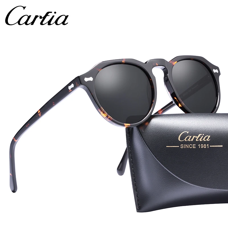 Tanie Carfia Gregory Peck spolaryzowane okulary klasyczne marka projektant Vintage okulary mężczyźni kobiety okrągłe okulary 100% UV400 5266