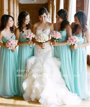 2016 Light Blue Cheap Bridesmaid Dresses Chiffon A Line Floor-Length Custom Made Robe Demoiselle D’honneur Vestidos De Festa
