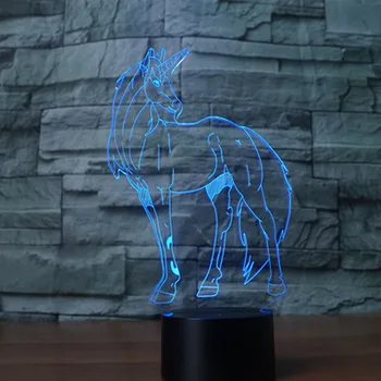 

3D Acrylic Unicorn Night light Visual Led Table Lamp for Room Decoration Novelty Christmas Gift USB Table Lamps