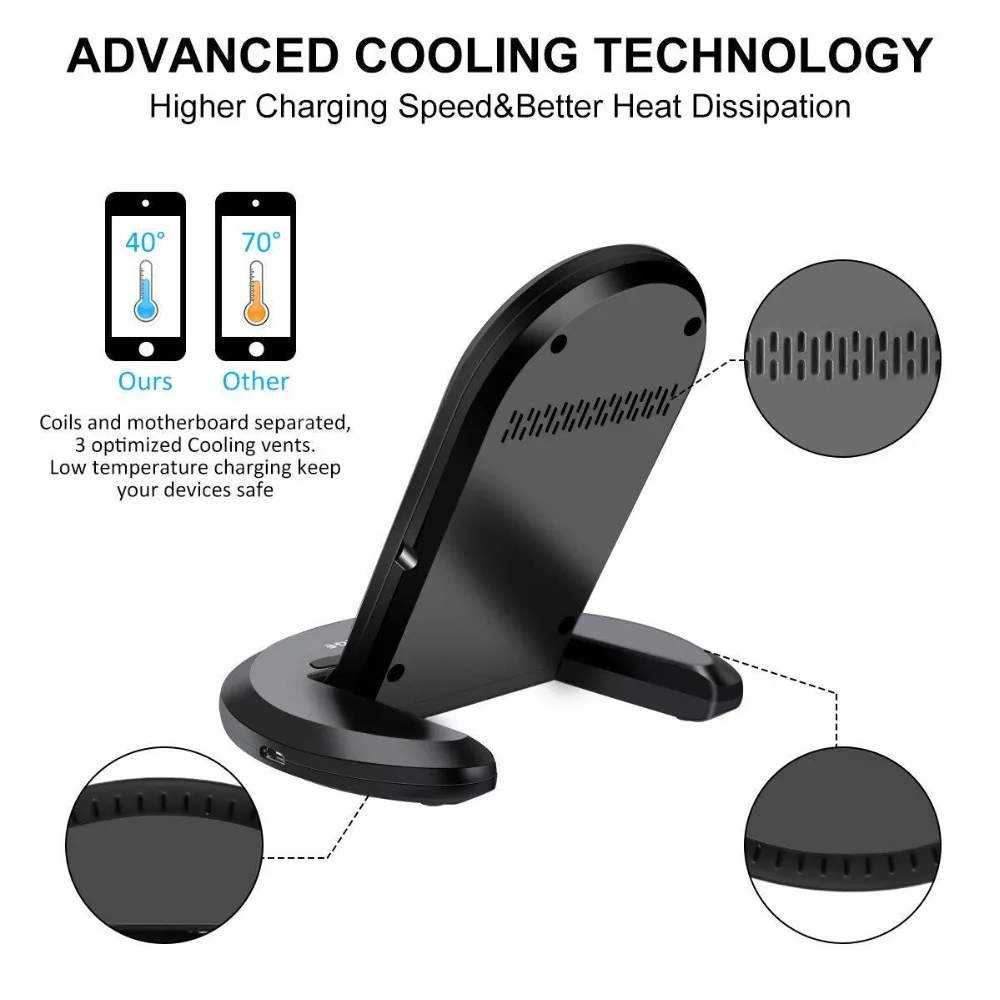 PORTEFEUILLE Qi Wireless Charger 10W Stand Dock Pad For Samung Galaxy S9 S8 S7 S6Edge S10 Note 8 9 7 5 Fast For Huawei Induction (29)