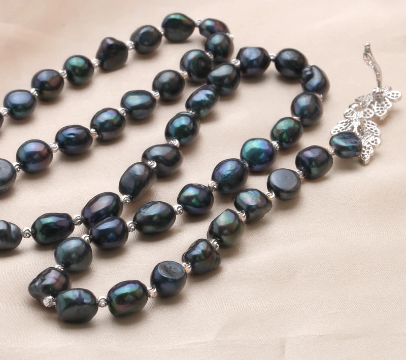 10mm Baroque Pearl Necklace Real Freshwater Cultured Long Pearl Necklace Fine Jewelry for Nice Lady Female Gift Hot Sale