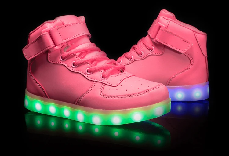 DOGEEK/Европейский размер 25-46; обувь для мальчиков; Светодиодный светильник для взрослых; USB зарядное устройство; светильник; обувь с высоким берцем; Танцевальная обувь для девочек; светящиеся кроссовки