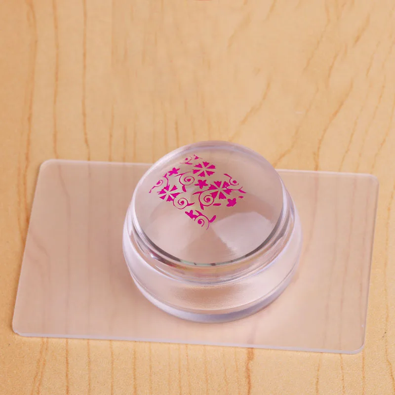 3.5cm Clear Silicone Jelly Stamper With Cap Chess Design Nail Stamper