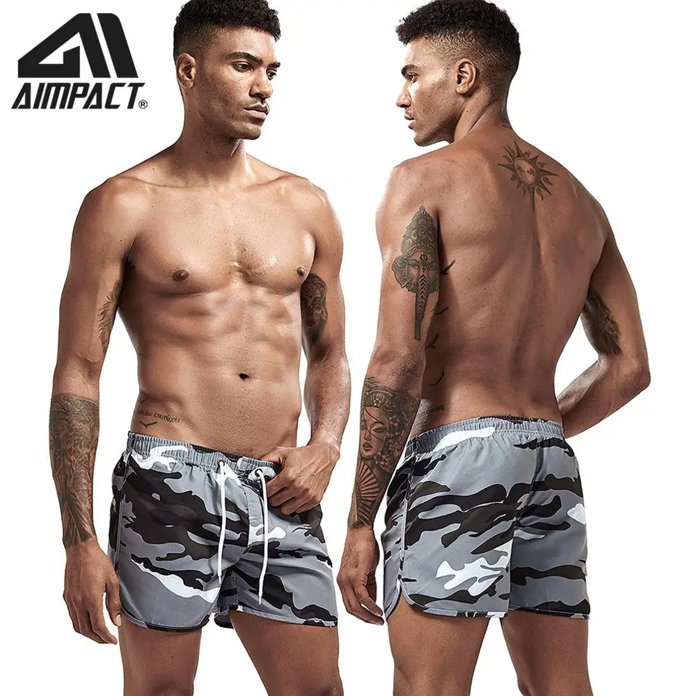 

Aimpact Fast Dry Beach Shorts for Men Sexy Holiday Swimming Surf Board shorts Male Swim Trunks Jogging Shorts 4AM2165